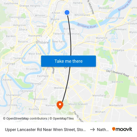 Upper Lancaster Rd Near Wren Street, Stop 25 to Nathan map