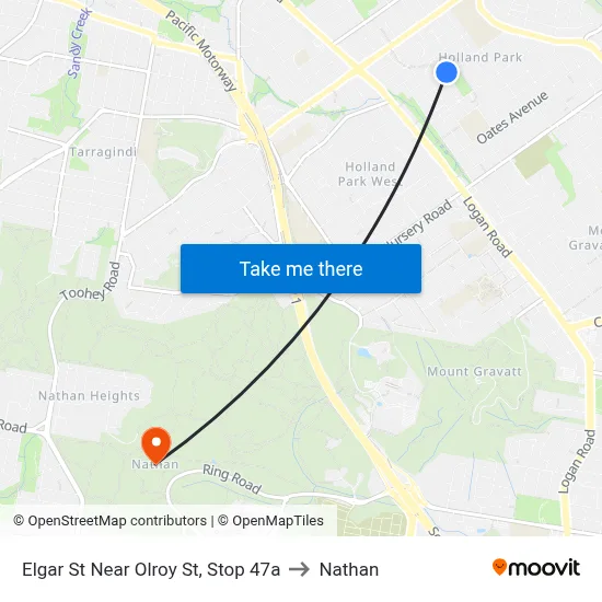 Elgar St Near Olroy St, Stop 47a to Nathan map