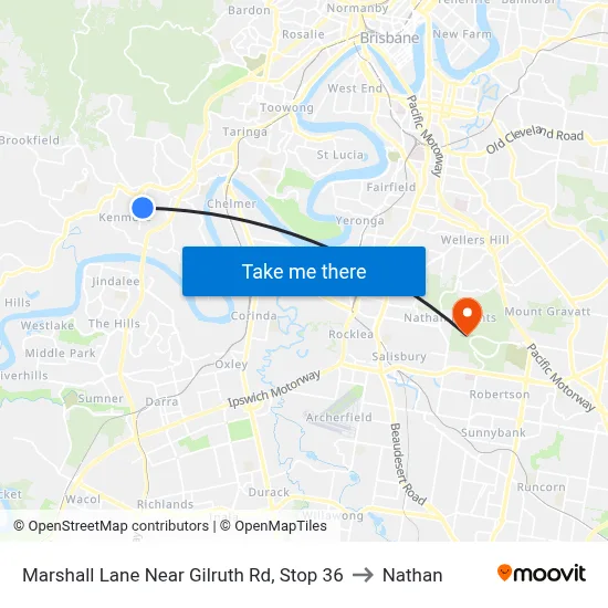 Marshall Lane Near Gilruth Rd, Stop 36 to Nathan map