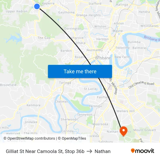Gilliat St Near Camoola St, Stop 36b to Nathan map