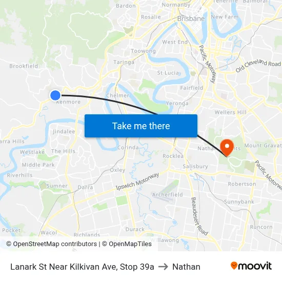 Lanark St Near Kilkivan Ave, Stop 39a to Nathan map
