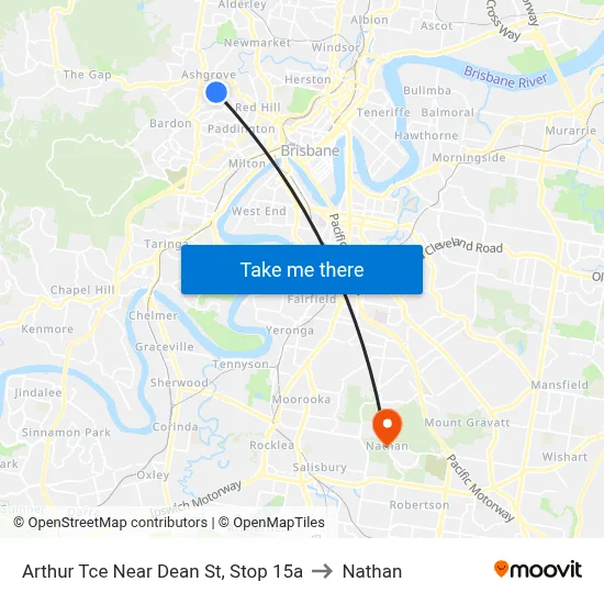 Arthur Tce Near Dean St, Stop 15a to Nathan map