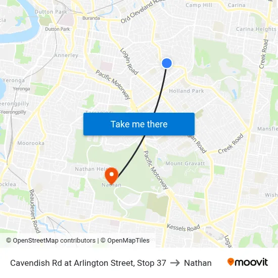Cavendish Rd at Arlington Street, Stop 37 to Nathan map
