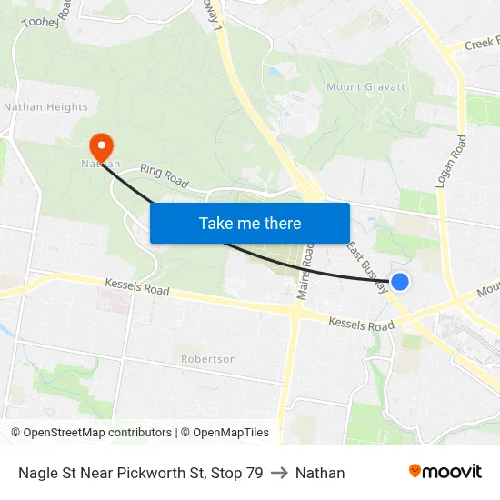 Nagle St Near Pickworth St, Stop 79 to Nathan map