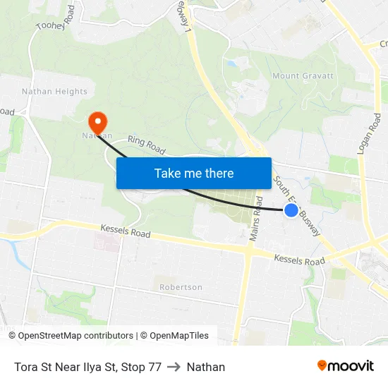 Tora St Near Ilya St, Stop 77 to Nathan map