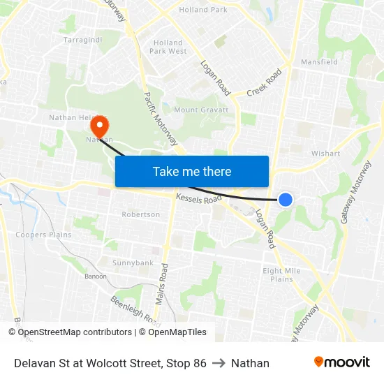 Delavan St at Wolcott Street, Stop 86 to Nathan map