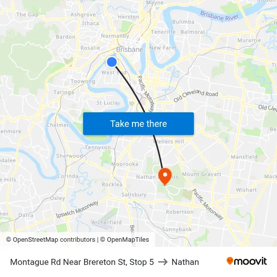 Montague Rd Near Brereton St, Stop 5 to Nathan map