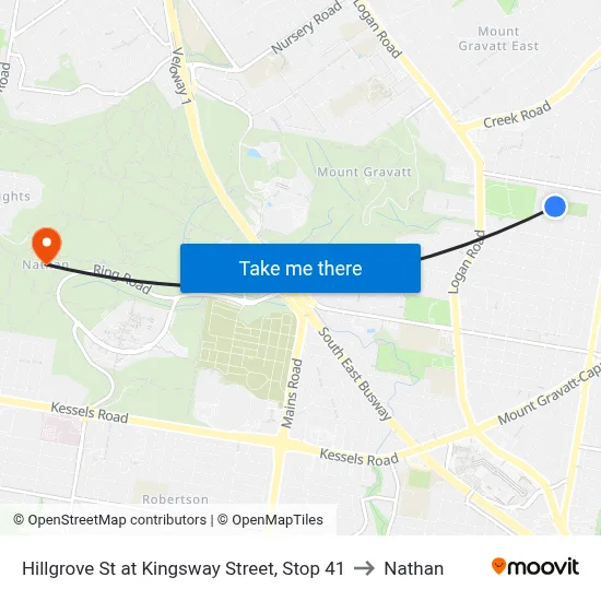 Hillgrove St at Kingsway Street, Stop 41 to Nathan map