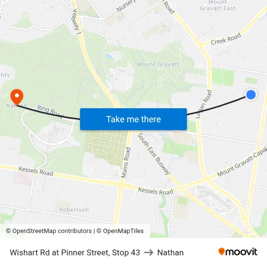 Wishart Rd at Pinner Street, Stop 43 to Nathan map