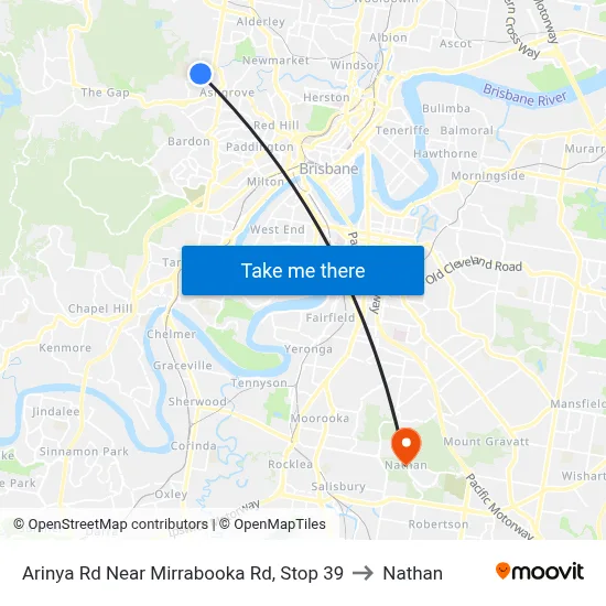Arinya Rd Near Mirrabooka Rd, Stop 39 to Nathan map
