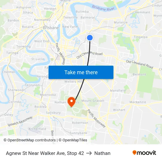 Agnew St Near Walker Ave, Stop 42 to Nathan map