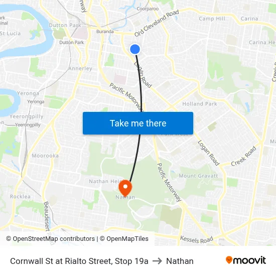 Cornwall St at Rialto Street, Stop 19a to Nathan map