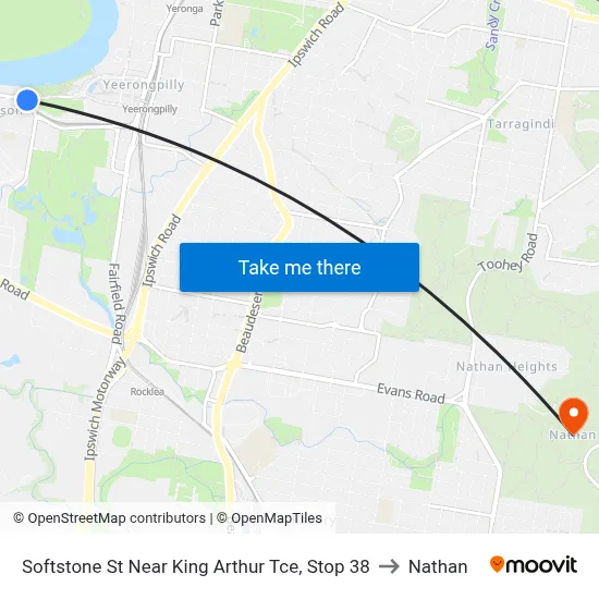 Softstone St Near King Arthur Tce, Stop 38 to Nathan map