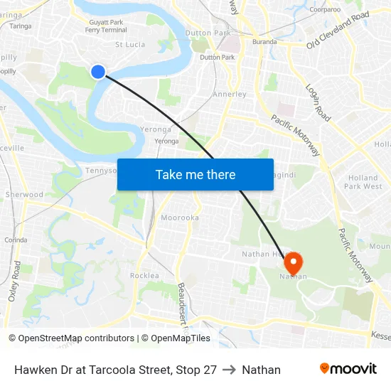 Hawken Dr at Tarcoola Street, Stop 27 to Nathan map