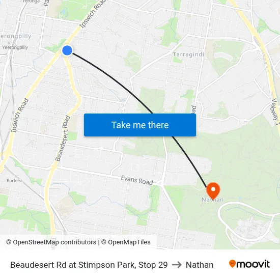 Beaudesert Rd at Stimpson Park, Stop 29 to Nathan map