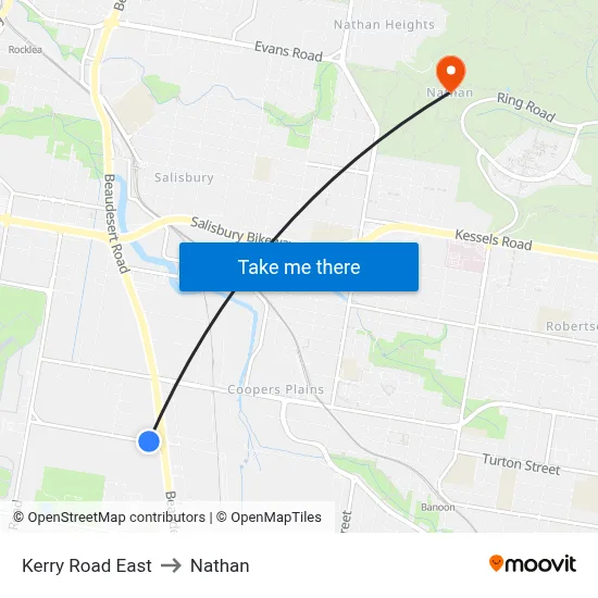 Kerry Road East to Nathan map