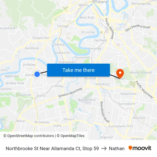 Northbrooke St Near Allamanda Ct, Stop 59 to Nathan map