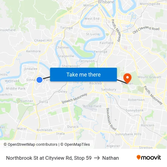 Northbrook St at Cityview Rd, Stop 59 to Nathan map