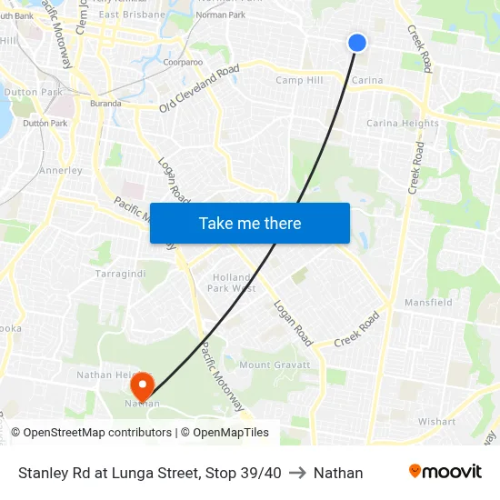 Stanley Rd at Lunga Street, Stop 39/40 to Nathan map