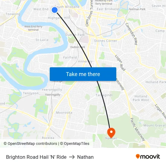 Brighton Road Hail 'N' Ride to Nathan map