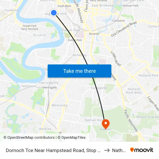 Dornoch Tce Near Hampstead Road, Stop 21 to Nathan map