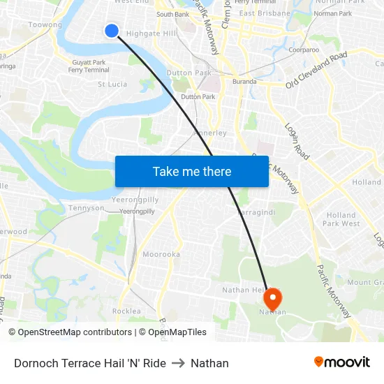 Dornoch Terrace Hail 'N' Ride to Nathan map
