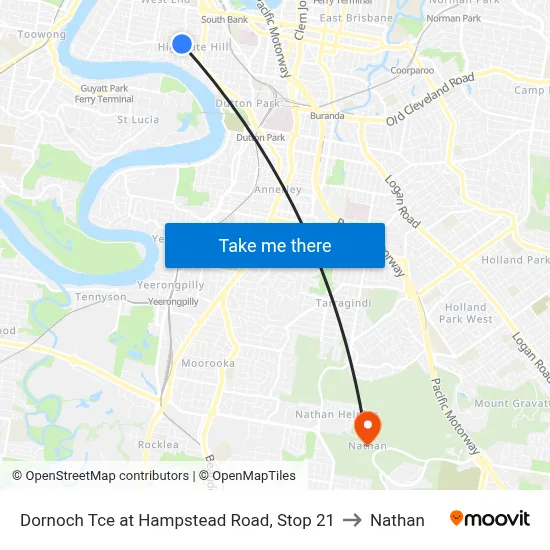 Dornoch Tce at Hampstead Road, Stop 21 to Nathan map