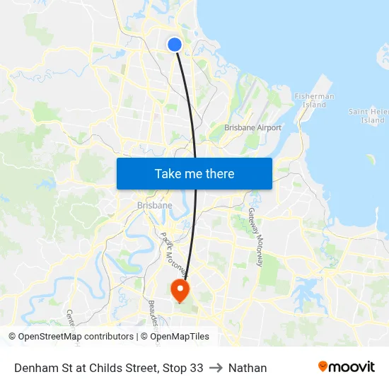 Denham St at Childs Street, Stop 33 to Nathan map
