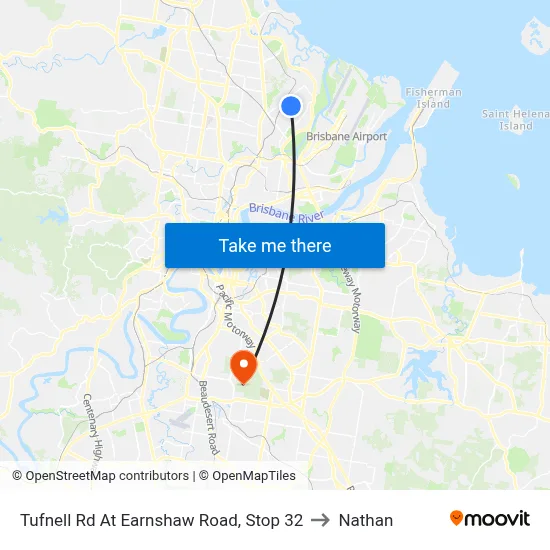 Tufnell Rd At Earnshaw Road, Stop 32 to Nathan map