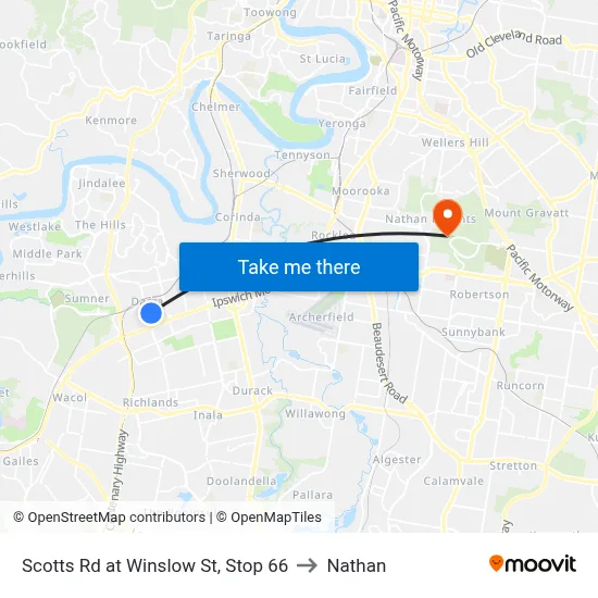 Scotts Rd at Winslow St, Stop 66 to Nathan map