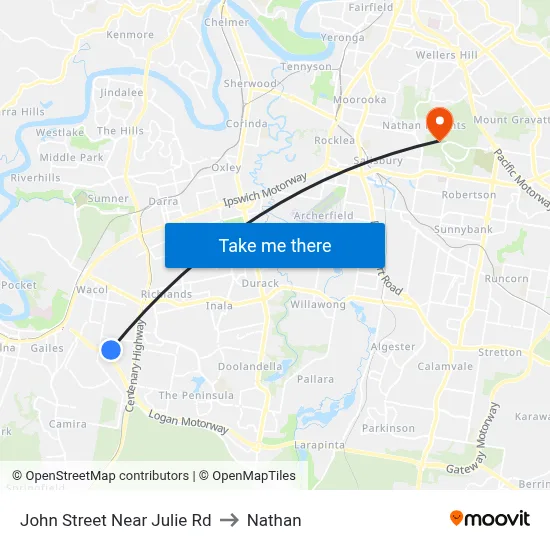 John Street Near Julie Rd to Nathan map
