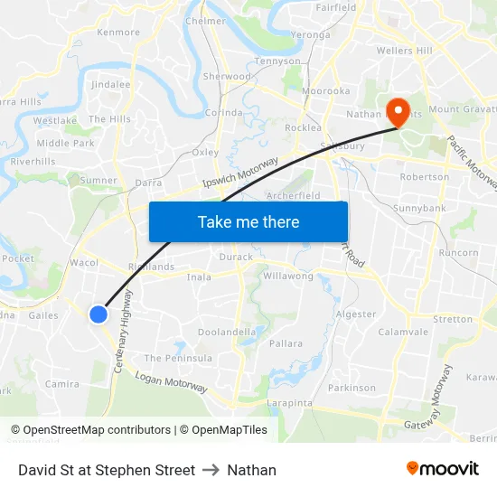 David St at Stephen Street to Nathan map