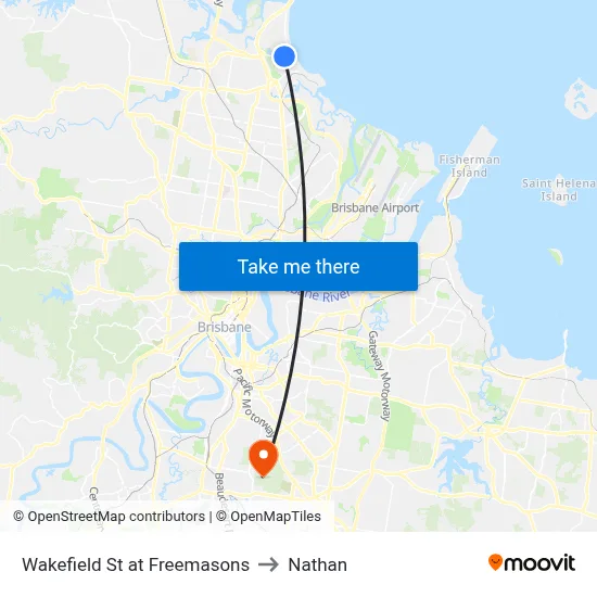Wakefield St at Freemasons to Nathan map