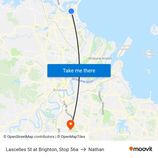 Lascelles St at Brighton, Stop 56a to Nathan map