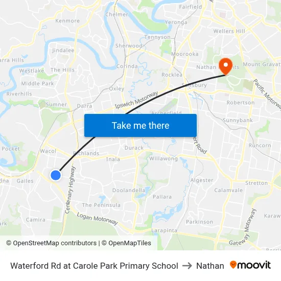 Waterford Rd at Carole Park Primary School to Nathan map