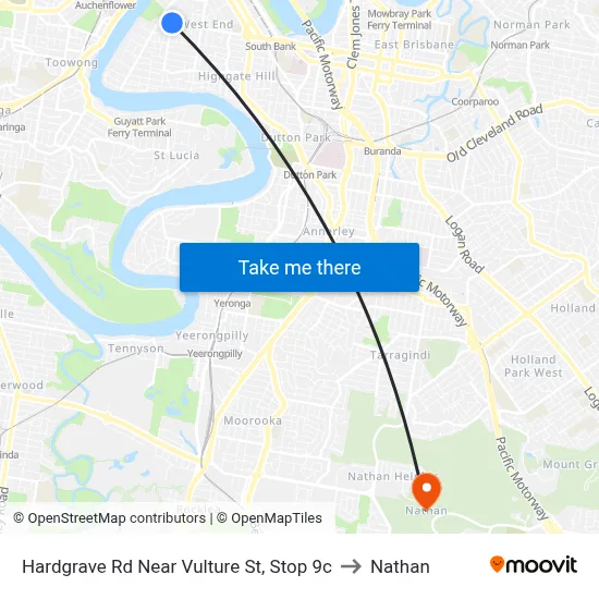 Hardgrave Rd Near Vulture St, Stop 9c to Nathan map