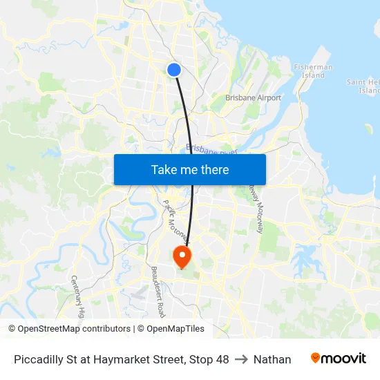 Piccadilly St at Haymarket Street, Stop 48 to Nathan map