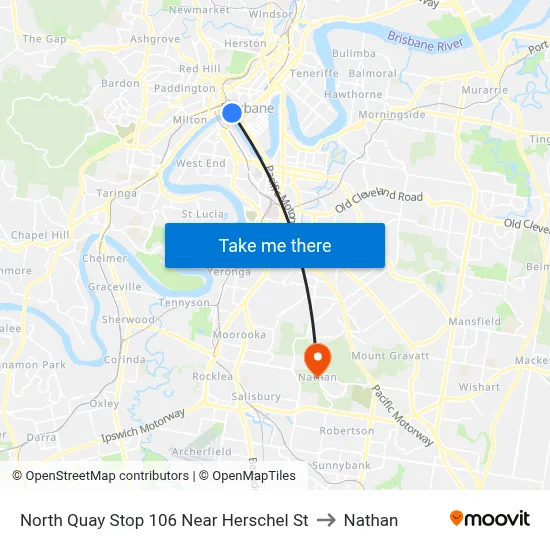 North Quay Stop 106 Near Herschel St to Nathan map