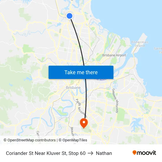 Coriander St Near Kluver St, Stop 60 to Nathan map