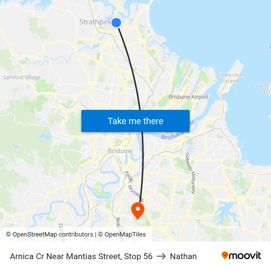 Arnica Cr Near Mantias Street, Stop 56 to Nathan map