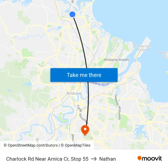 Charlock Rd Near Arnica Cr, Stop 55 to Nathan map