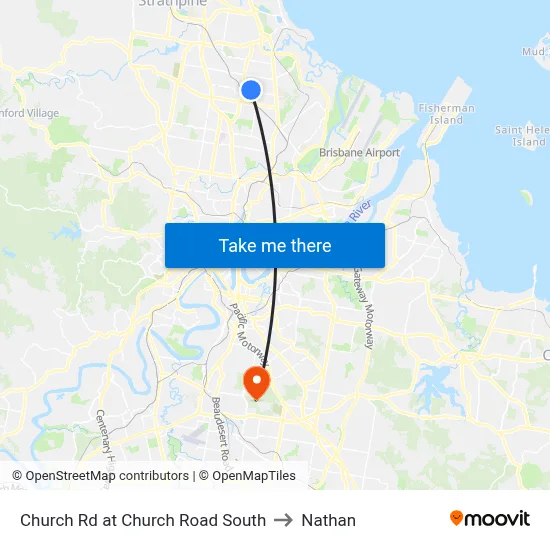 Church Rd at Church Road South to Nathan map