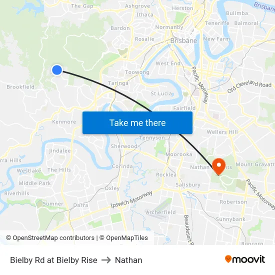 Bielby Rd at Bielby Rise to Nathan map