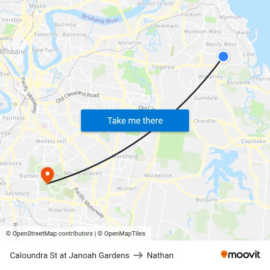 Caloundra St at Janoah Gardens to Nathan map