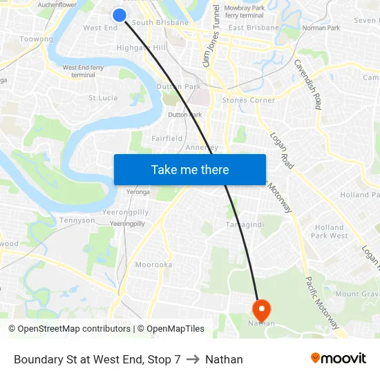 Boundary St at West End, Stop 7 to Nathan map