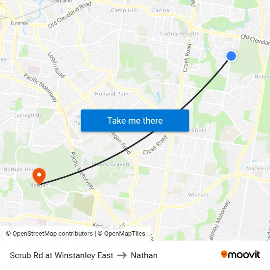 Scrub Rd at Winstanley East to Nathan map