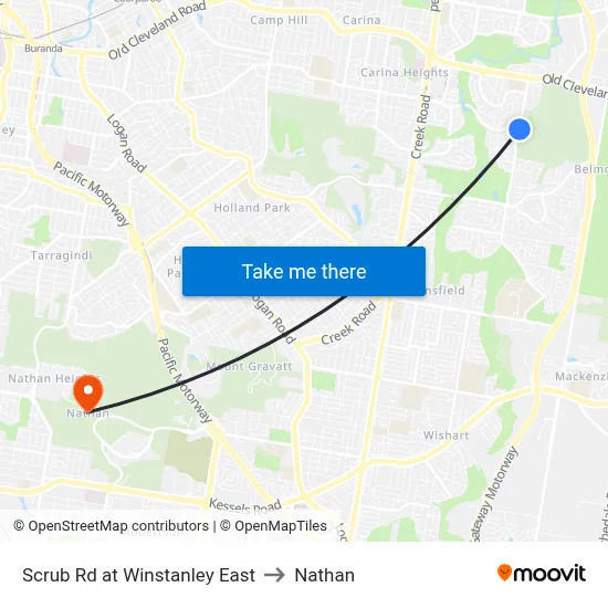 Scrub Rd at Winstanley East to Nathan map