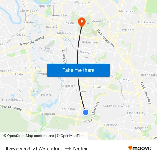 Illaweena St at Waterstone to Nathan map