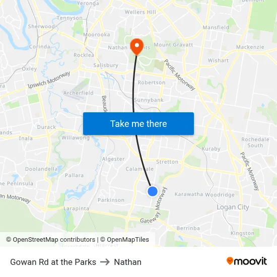 Gowan Rd at the Parks to Nathan map
