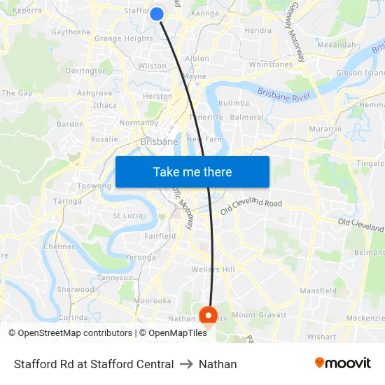 Stafford Rd at Stafford Central to Nathan map